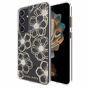 Чехол Case-Mate Floral Gems для Samsung Galaxy S24+, золотой