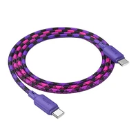 Kabelis USB C į USB C Hoco 3A 60W 1 m X116 gradientinė violetinė