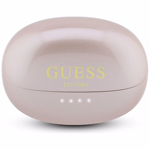 Belaidės ausinės OWS Guess Metalic Finish Electropated Parts Classic Logo, rožinės