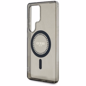 Guess Krištolai Spausdintas Klasikinis Logotipas Magnetinis Samsung Galaxy S25 Ultra dėklas juoda