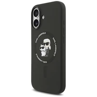 Karl Lagerfeld Silikoninis Karl&Choupette Ring MagSafe dėklas telefonui iPhone 17 - juodas