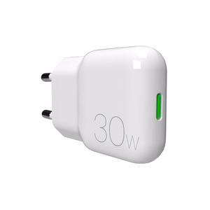 GaN Puro SLIMPRO 30W USB-C sieninis įkroviklis - baltas