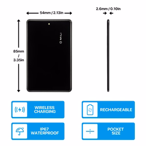 MiLi MiCard HD-P16-C Bluetooth Tracker for Apple Find My, Black