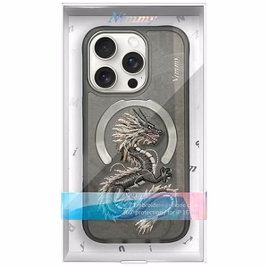 Nimmy Dragon Magnetinis dėklas iPhone 16 Pro - pilkas