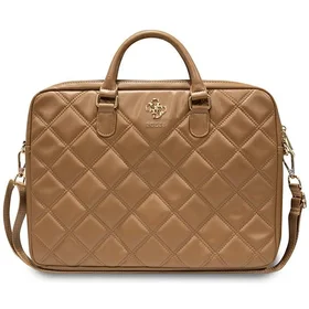 Guess Quilted 4G krepšys 16" nešiojamam kompiuteriui - rudas