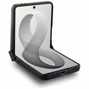 Juodas „Guess 4G Classic MagSafe“ dėklas, skirtas „Samsung Galaxy Z Flip8“