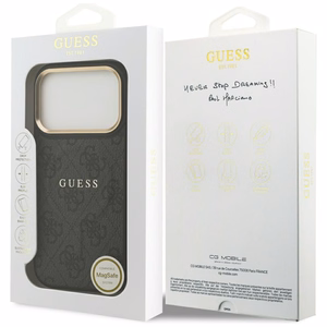 GUESS dėklas telefonui (m) IPHONE 17 Pro suderinamas su MagSafe PU 4G W/ Classic - juodas