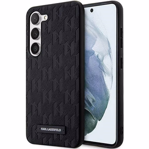 Karl Lagerfeld Saffiano Mono Metalinis Logotipas dėklas Samsung Galaxy S24 - juodas