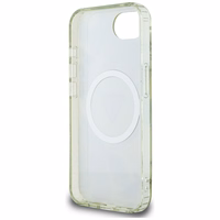 Guess IML Metal Glitter Flowers Triangle Magnetinis dėklas telefonui iPhone 16e - žalias