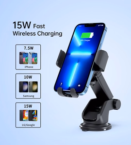 Automobilinis laikiklis-įkroviklis Choetech T203-F 15W Gravity Car Charger Holder juodas