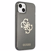 Guess GUHCP13SPCUGL4GBK iPhone 13 mini 5.4" juodas kietas dėklas Blizgučių 4G Didelis Logotipas