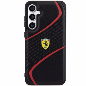 Ferrari Twist Metal Logo dėklas telefonui Samsung Galaxy S23 FE - juodas