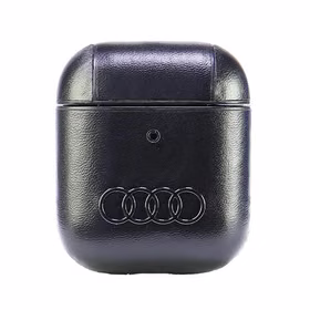 Audi odinis didelio logotipo dėklas AirPods 1 / 2 - juoda
