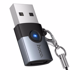 Adapter OTG USB A to USB C Hoco UA46B gray