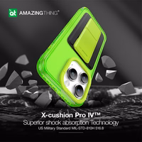 Amazing Thing Titan Pro Neon Mag piniginės dėklas 10FT IP156.1PTWGN Iphone 15 Pro žalia su stovu