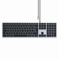 Wire keyboard USB C QWERTY Satechi Slim W3 Wiraudonas ST-UCSW3M space pilkas
