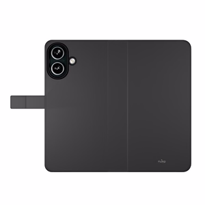 Puro Wallet nuimamas magnetinis 2in1 PU odos dėklas su atvartu ir pinigine iPhone 16 - juodas