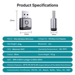 Belaidis automobilinis adapteris OTTOCAST CA530-T Mini Aura 2026