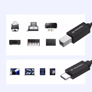 Wozinsky WKDDY2S USB-B - USB-C kabelis 2m - juodas