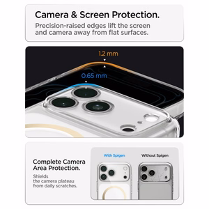 Spigen Ultra Hybrid MagSafe dėklas iPhone 18 Pro Max / 17 Pro Max, skaidrus auksinis
