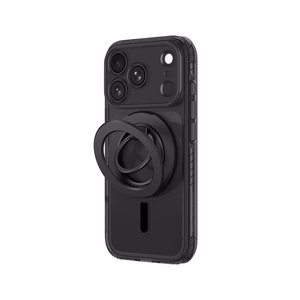AmazingThing Titan Pro Lens Ring Set dėklas, skirtas iPhone 18 Pro, su kameros apsauga ir magnetiniu žiedu, suderinamas su MagSafe – spalva: juoda