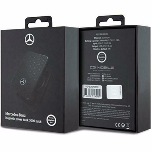 Išorinė baterija Mercedes žvaigždžių rašto Magnetinis 5W 3000mAh - juoda