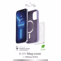 Puro Icon Mag MagSafe silikoninis dėklas telefonui iPhone 14 Pro - levandinis
