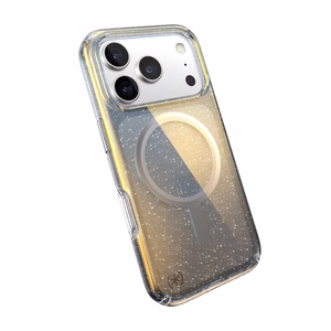 Speck Presidio Lux MagSafe dėklas, skirtas iPhone 17 Pro, „Hyper Mirror Glitter / Silver Metallic“ spalvos