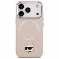 Karl Lagerfeld Choupette Pin Magnetinis dėklas telefonui iPhone 17 Pro Max - rožinė