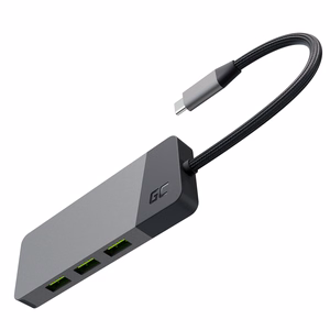 Green Cell USB-C šakotuvas GC Connect 7-in-1 (3x USB 3.1, HDMI 4K 60Hz, USB-C PD 85W, MicroSD/SD)
