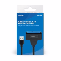 SAVIO AK-68 adapteris USB-A 3.1 Gen 1 (M) - SATA (F), skirtas 2,5 colio diskams