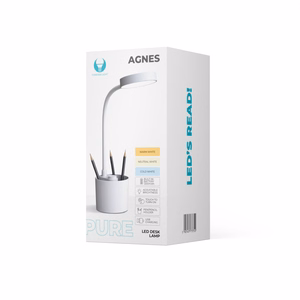 Desk LED Lempa 5W with pen laikiklis PURE FLB-20 AGNES baltas Forever Light