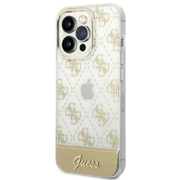 Guess GUHCP14XHG4MHG iPhone 14 Pro Max 6.7" auksinis / auksinis dėklas telefonui (m) su 4G rašinio šrifto dizainu
