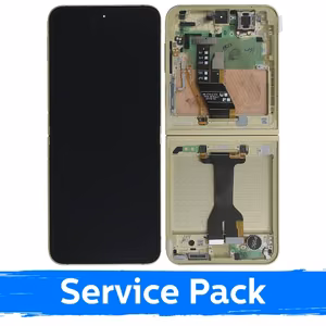 LCD Ekranas suderinamas su Samsung Z F741 Flip 6 su rėmeliu / Geltonas / (Service Pack)