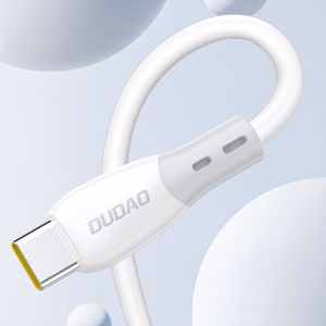 Dudao L25SC 60W USB-C - USB-C laidas with Soft Silicone Braid 1m - baltas