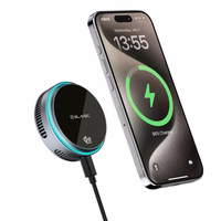 "Blavec" automobilinis laikiklis BHC-05 Qi2.2 25W su indukciniu įkrovimu ir aktyviu aušinimu iki oro ventiliatoriaus (BHC05-MWIB), juodas