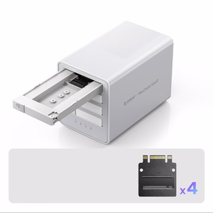 "Orico" 8848U4 DAS serijos 4 lizdų M.2 NVMe SSD diskų masyvas - baltas