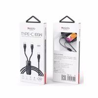 YESIDO LAIDAS CA87 100W TYPE-C/2IN1  1,4M 3,5A juodas