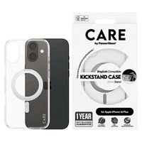 CARE by PanzerGlass Funkcinis dėklas telefonui su stovu iPhone 16 Plus 6.7" sidabrinis/sidabrinis Magnetinis 1327