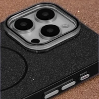 Blizgus plonas magnetinis dėklas telefonui iPhone 14 6,1" juodas