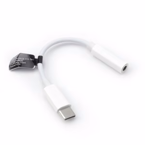 Adapteris AUX Type C (vyriškas) į Jack 3,5 mm (moteriškas) dėžutėje baltas