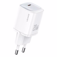 USAMS Tinklo įkroviklis CC248 20W GaN USB-C Fast Charging HC Series baltas CC248TC02