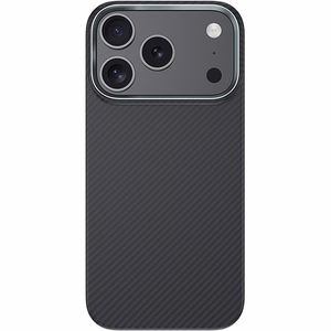 Juodas „Benks Magnetic Armor Air 600D“ kevlaro dėklas su metaliniu rėmeliu (C.K.FL.AP.BK.A072), skirtas iPhone 18 Pro / iPhone 17 Pro