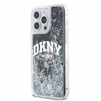 DKNY skystojo blizgučio didelio logotipo dėklas telefonui iPhone 14 Pro Max - juodas