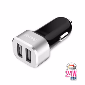 Crong Power 24 W car charger with 2 USB-A ports, 2.4 A, aluminium