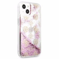 Guess GUHCP13SLGPEPI iPhone 13 mini 5.4" rožinis/rožinis kietas dėklas Peony Liquid Glitter