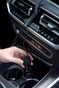 FORCELL F-ENERGY Carbon CC50-1AC automobilinis įkroviklis USB A su kabeliu Type C PD QC3.0 3A 38W juodas