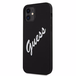 Guess GUHCP12SLSVSBW iPhone 12 mini 5.4" juodas ir baltas kietas dėklas Silikoninis Vintage