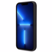 BMW Silicone Metal Logo dėklas iPhone 14 Pro Max - juodas