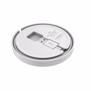 Budi BDG3A3000W Qi belaidžio įkrovimo pagrindas su integruotu laidu, sidabro spalvos